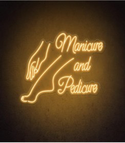 Resim BİZ BU İŞİN KEYİF KISMINDAYIZ Manicure and Pedicure Yazılı ve Şekilli Neon Tabela 