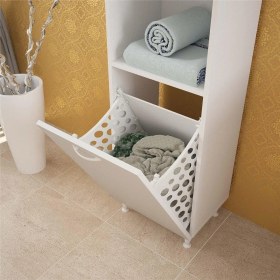 Resim Mesan Kirli Çamaşır Sepeti Beyaz 