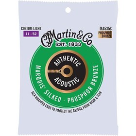 Resim Martin & Co MA535S Marquis Phosphor Bronze Akustik Gitar Teli Cstm Lt 11-52 