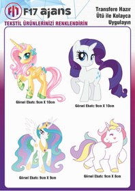 Resim F17 Ajans Ütü Ile Yapışan Tekstil Dtf Baskı Görseli My Little Pony Unicorn 