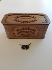 Resim Tip Box Bahşiş Tip Kutusu Ahşap Kumbara Anahtarlı Kilitli Bahşiş Için Kumbara Bahşiş Kutusu 