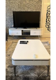 Resim Desing Orta Sehpa Beyaz +gümüş 