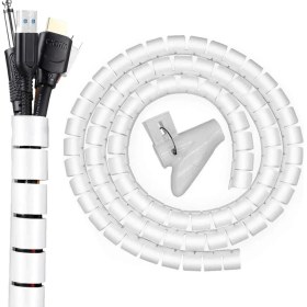 Resim Güncel Çarşı 1 mt x 22 mm Spiral Boru Kablo Kanalı Kablo Fiş Düzenleyici Toplayıcı Kordon Kablo Tutucu Beyaz 