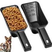 Resim 1 adet/2 adet Köpek Maması Kaşığı Plastik Evcil Hayvan Yemek Kaşığı Taşınabilir Ölçülebilir Köpek ve Kedi Maması Kaşığı Hacim Çizgisi ile, Evcil Hayvan Yemeği Miktarını Doğruca Ölçebilir, Bulaşık Makinesinde Yıkanabilir 