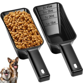 Resim 1 adet/2 adet Köpek Maması Kaşığı Plastik Evcil Hayvan Yemek Kaşığı Taşınabilir Ölçülebilir Köpek ve Kedi Maması Kaşığı Hacim Çizgisi ile, Evcil Hayvan Yemeği Miktarını Doğruca Ölçebilir, Bulaşık Makinesinde Yıkanabilir 