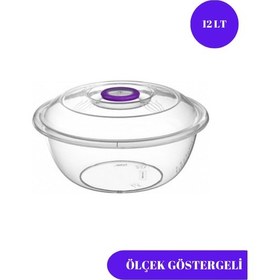 Resim Şeffaf Badya Leğen Kapaklı Ölçek Göstergeli 12 Lt ŞEFFAF 