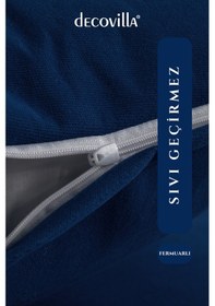 Resim Micro Fermuarlı Yastık Alezi Sıvı Geçirmez 4 Lü Set Yastık Koruyucu 50x70 Lacivert 