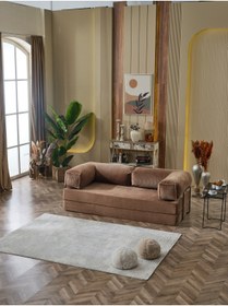 Resim Huga Mobilya Petite Kanepe Oyun, Tv, Sinema Koltuğu- Yatak Olabilen Fitilli Kadife Yıkanır Silinir 80x160 h:36 