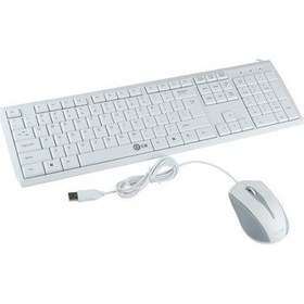 Resim Klavye ve Fare Combo Süper Ince Kablolu Multimedya Qwerty Beyaz Klavye Mouse (Yurt Dışından) 