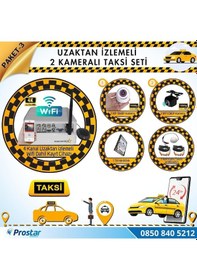 Resim Taksi Kamera Seti 3 Uzaktan İzlemeli 2 Kameralı Wifi 500 Gb Hard 