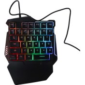 Resim Shineyee Ergonomik Tek El Oyun Klavyesi 35 Tuşlu Rgb Işıklı Sessiz Usb Kablolu Pubg Oyuncu Yardımı Abs Malzeme Dayanıklı 
