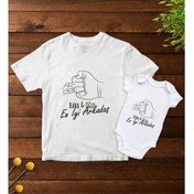 Resim Bk Gift Baba Oğul Kombin Tshirt-Zıbın Hediye Seti -1 