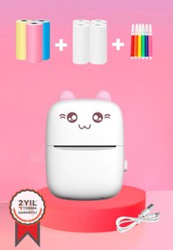 Resim Torima C9 Pembe Mini Yazıcı Mini Taşınabilir Termal Yazıcı Kablosuz Bağlantı Ap Kontrol 