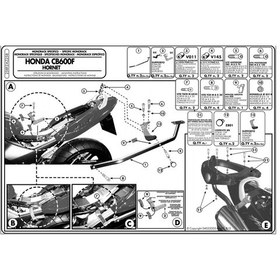 Resim Kappa Kz258 Honda 600 Hornet 03-06 Arka Çanta Taşıyıcı Tek Renk 