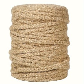 Resim El Sanatları, Hediye Paketleme ve Kedi Tırmalama Direği Tamiri İçin Uygun, Yüksek Kaliteli Jüt Malzemesi, 49.99 Metre Uzunluğunda Doğal Jüt İpi 