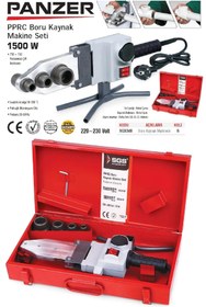 Resim BİTERSE Panzer Metal Çantalı Pprc Boru Kaynak Makinesi 1500W Çift Rezistanslı Pafta Seti Alyan 50-60 Hz 