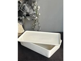 Resim Porselen Dikdörtgen Fırın&saklama Kabı 