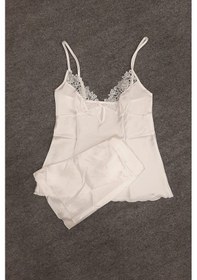 Resim 7625 Çeyizlik Dantelli Saten 6'lı Set -ekru Ekru 