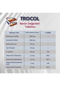 Resim Trocol Glukozamin Kondroitin Kolajen Hyaluronic Acid 60 Şase 