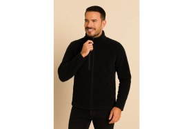Resim Unisex Lacivert Anti-Pilling Tüylenme Yapmayan Standart Fit Tam Fermuarlı Soğuk Geçirmez Polar Hırka 