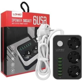 Resim Ev Ofis İçin Coğaltici Akim Korur Gurup Priz 6usb 3priz 