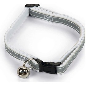 Resim Beeztees Kedi Boyun Tasması, Fosforlu Gri Beyaz, 24,5-29,5cm 