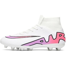Resim Nefes Alan Unisex Profesyonel Futbol Ayakkabıları Pembe 