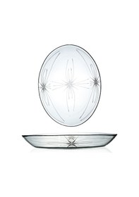 Resim Decocia 1 Adet 29 Cm Oval Cam Salata Sunum Tabağı Mira Desenli 