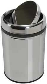 Resim Premium Serisi Pratik Döner Kapaklı 32 Litre Mutfak/Banyo Çöp Kovası Paslanmaz Krom, 32l 