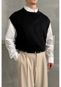 Resim Erkek Bisiklet Yaka Oversize Süveter Siyah 