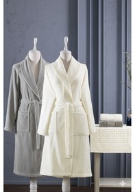 Resim Özdilek Blesso Aile Bornoz Seti 5 Parça Krem-gri Çok Renkli 