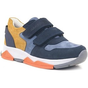 Resim Rakerplus Hakiki Deri Lacivert Taba Çocuk Sneakers Spor Ayakkabı 