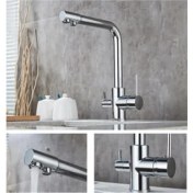 Resim Mega Avm Su Arıtma Çıkışlı 3 Çıkışlı Dual Flow Evye Mutfak Bataryası 