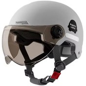 Resim Globalpurchase Elektrikli Araç Motosiklet Kaskı Erkek Ve Kadın Yazlık Güneş Korumalı Yarım Kask - Gri Gri 