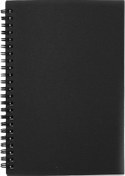 Resim Vkemall 50 Sayfa Siyah Retro Deri Kağıtlı Spiral Defter - Taşınabilir İş Not Defteri - Mavi Doğal Kağıt 