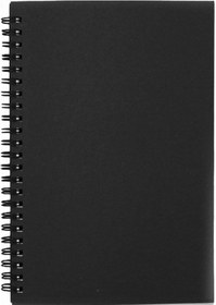 Resim Vkemall 50 Sayfa Siyah Retro Deri Kağıtlı Spiral Defter - Taşınabilir İş Not Defteri - Mavi Doğal Kağıt 