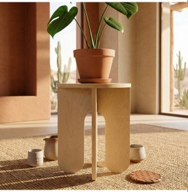 Resim Dulgera Modern Minimalist Ahşap Yan Sehpa 