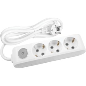 Resim VİKO Multi-let Üçlü Priz Anahtarlı Topraklı Kablolu Çocuk Korumalı - 2 Mt (2 Metre) 90117302 