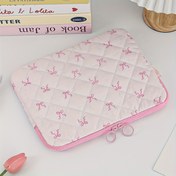 Resim 1 adet Pembe Fiyonk Desenli Kapitone Taşınabilir Hafif El Tipi iPad Tablet Depolama Çantası Aksesuarlar ve Koruma için Tablet ve Telefon Aksesuarları, Öğrenciler için 27.94 cm Tablet Dizüstü Bilgisayar Çantası, Okul. Seyahatiniz için olmazsa olmaz bir dizüstü bilgisayar çantası 
