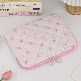 Resim 1 adet Pembe Fiyonk Desenli Kapitone Taşınabilir Hafif El Tipi iPad Tablet Depolama Çantası Aksesuarlar ve Koruma için Tablet ve Telefon Aksesuarları, Öğrenciler için 27.94 cm Tablet Dizüstü Bilgisayar Çantası, Okul. Seyahatiniz için olmazsa olmaz bir dizüstü bilgisayar çantası 