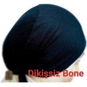 Resim Enefendi Dikişsiz Bone Düz Fırfırsız İç Bone Tesettür Hijab Siyah Önü Dikişsiz Pamuklu Çok Renkli 