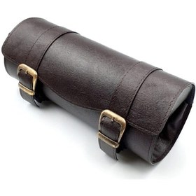 Resim Mts Chopper Deri Ön Sosis Çanta Italyan Model, Motosiklet Ön Çanta ( Koyukahve ) 