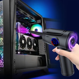 Resim Hızlı Şarj Kablosuz Elektrikli Hava Süpürgesi ile 4-Hızlı 51000 RPM, LCD Ekran ve LED Işık, Bilgisayar Klavyeleri, Elektronikler, Araba İçleri için 5KPa Güçlü Üfleyici - Sıkıştırılmış Hava Kutularını Yerine Geçirir, Toz için Hava Üfleyicisi 