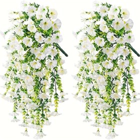 Resim 1 adet UV Dirençli Yapay Eukaliptüs ve Sabah Güneşi Asılı Sarma - Dış Mekan / İç Mekan Dekoru için Lush Yeşillik, Ev, Düğün, Bahçe ve Patio Dekorasyonu için Mükemmel, Asılı Dekor 
