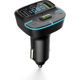 Resim PDA Teknoloji Pdateknoloj F9 Araç Fm Transmitter 5.3 Bluetooth Araç Kiti USB Type-C Hızlı Şarj Çıkışlı Çakmaklık Girişli 