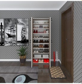 Resim Kenzlife Ayakkabılık Ayakkabı Dolabı Kilitli Be Real Crd 180 70 32 Kapaklı Arkalıklı Ofis Dolabı İki Bölme 