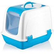 Resim DefneToprak Mikopet Küçük Kapalı Kedi Tuvaleti Mavi 