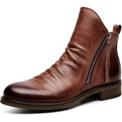 Resim Bra2nd Erkek Iş Çizmeleri Yeni Chelsea Çizmeler Deri Yar Im Çizmeler Çift Yan Fermuar Kaymaz Ayakkabı Erkekler Için Platformu Çizmeler Zapatos De Hombre (Yurt Dışından) 