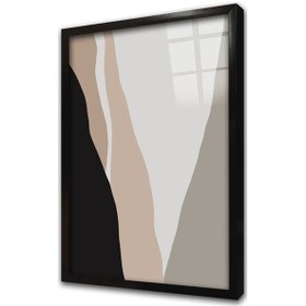 Resim Minimalist Soyut Üçlü Çerçeveli Cam Tablo Seti-173381 