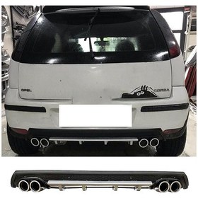 Resim Opel Corsa C Gri Difüzör Çiftli Yuvarlak Egzoz Görünümlü D Tip Difizör 